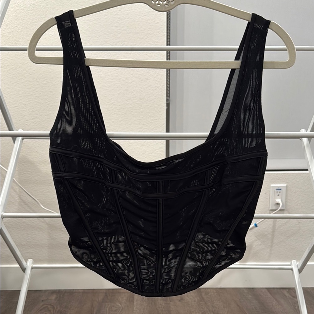 House of CB Black mesh corset top